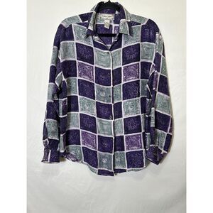 Jonathan Martin Vintage Women's Long Sleeve Silk Button Up Blouse Size S